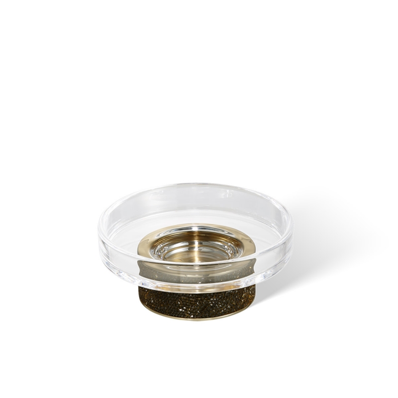 Omega Rocks - 934020 - Rocks Soap Dish, Countertop - Clear/Gold