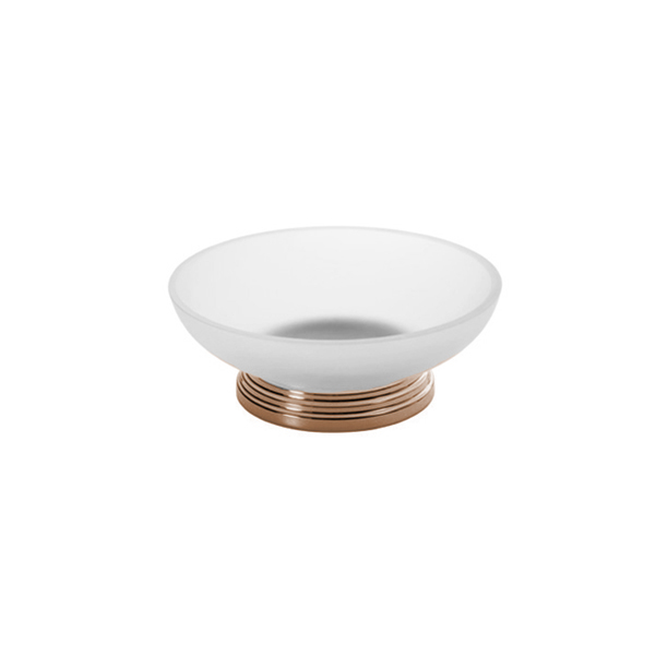 Omega Scala - 92178M/OW - Scala Soap Dish, Countertop - Frosted Glass/Polished Bronze