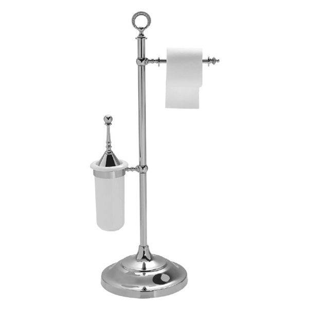 SIG52/SL Signoria Standing Toilet Roll Holder+Brush Holder - Chrome