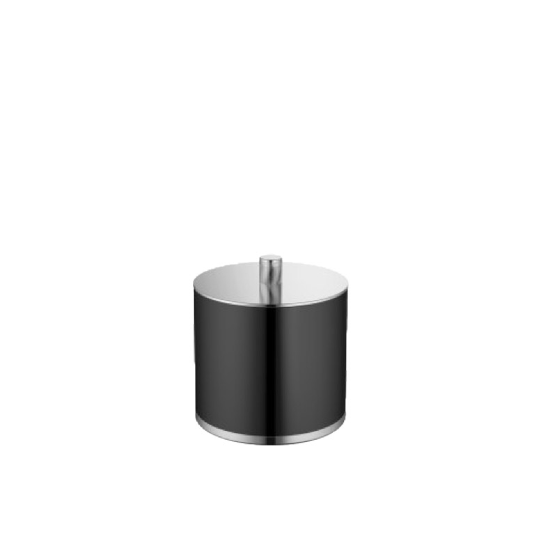 Omega Sol - SOL6018-02/N - Sol Cotton Jar,Cylinder,Countertop- Brushed Black / Chrome