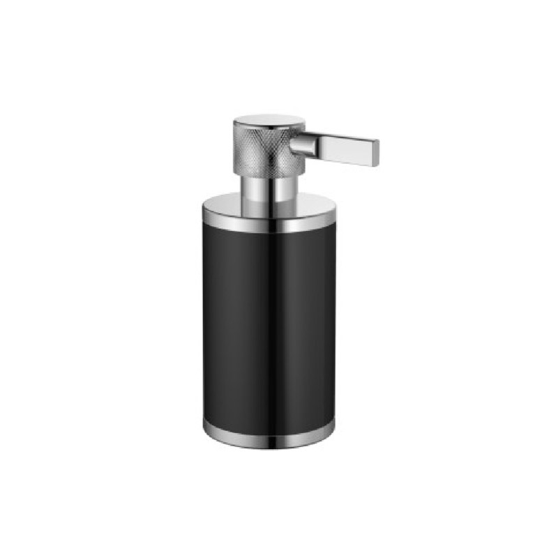 Omega Sol - SOL6006-02/N - Sol Soap Dispenser,Cylinder,Countertop - Brushed Black / Chrome