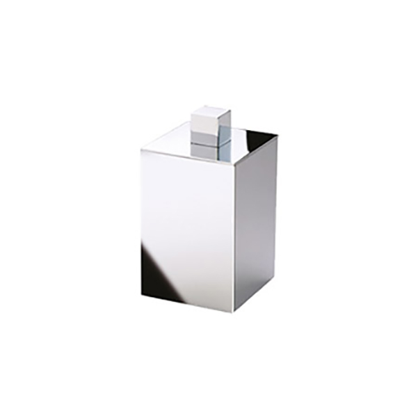 Omega Square Metal - 88413/CR - Square Cotton Jar, Countertop, Metal - Chrome