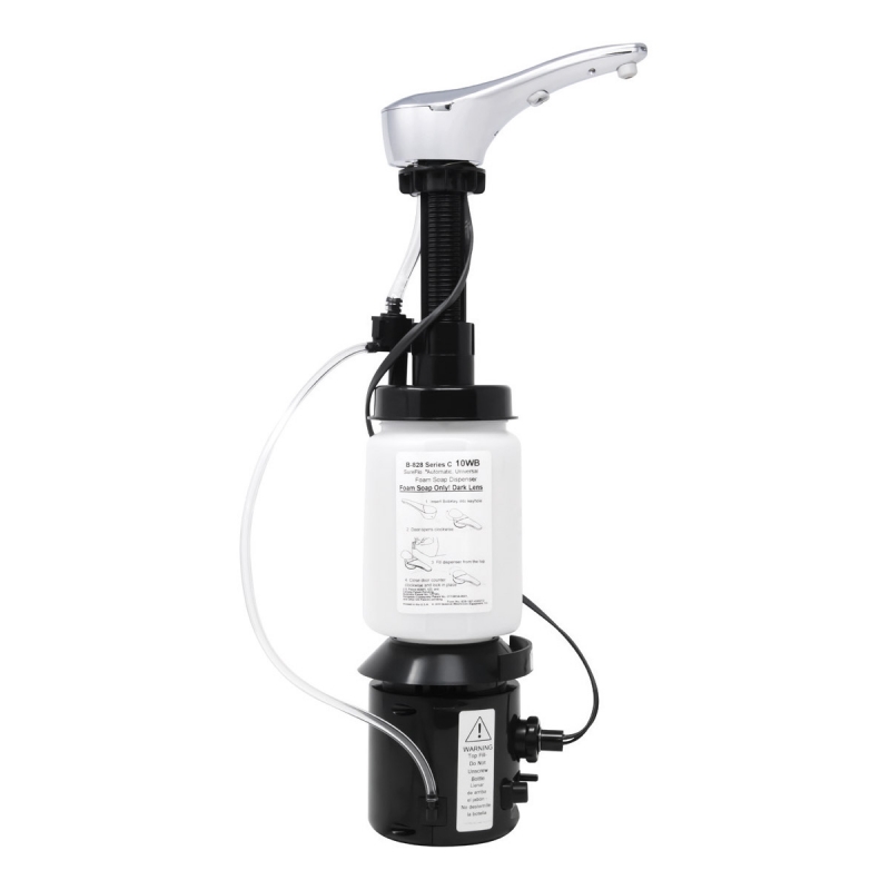 Omega Soap Dispensers / Foam Dispensers - B-828 - SureFlo Foam Dispenser, Automatic, Deck-mounted, Electric, 1lt - Chrome