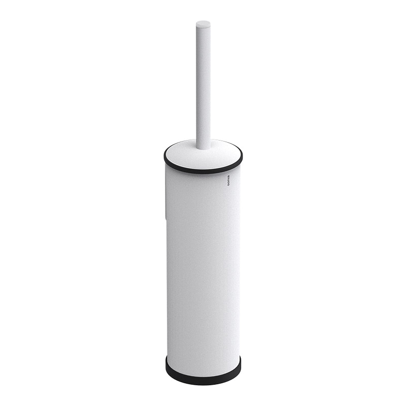 175918 Toilet Brush Holder , Wall-Mounted or Free Standing - White