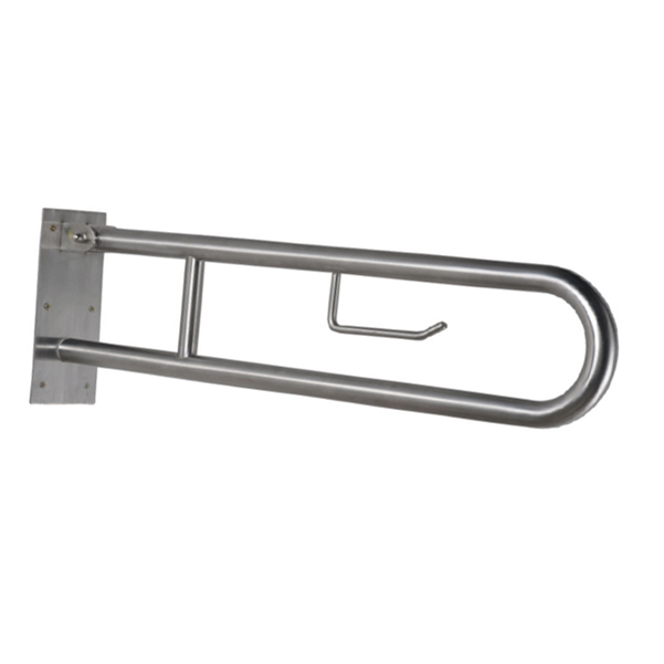 UG02-02 Grab Bar with Toilet Roll Holder, 73.5cm-Stainless Steel Polished