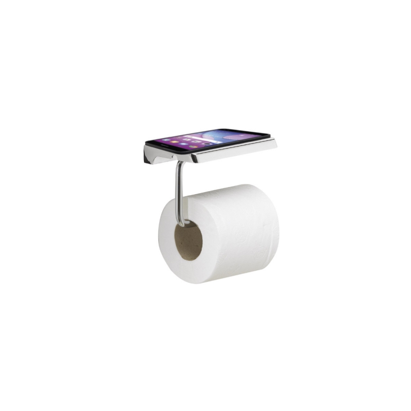 2039/13 Toilet Roll Holder with Shelf - Stainless Steel Polished