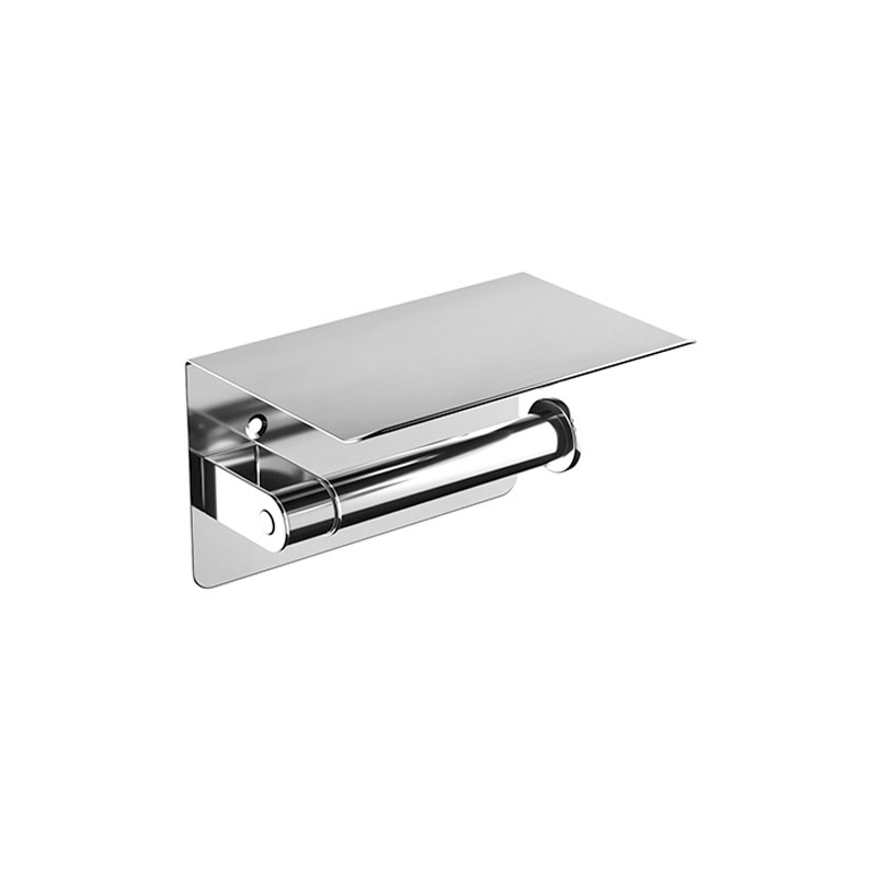 Omega Toilet Roll Holders - PHG6003-01/P - Double Toilet Paper Holder,With Shelf- Polished / S.Steel