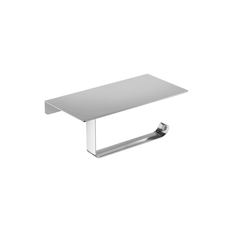 Omega Toilet Roll Holders - PHW6003-01/P - Double Toilet Paper Holder,With Shelf - Polished / S.Steel