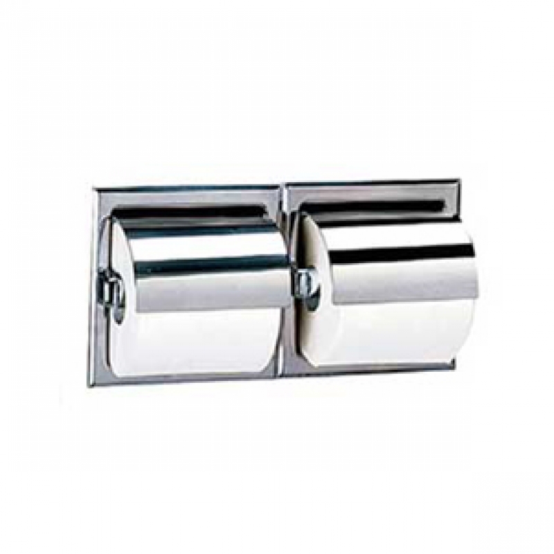 Omega Toilet Paper Holders - W699 - Toilet Roll Holder, Double, Recessed - Stainless Steel Polished