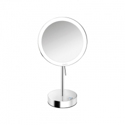Omega Makyaj / Tıraş Aynaları - MRLED-903-A3 - Ayna,Ledli,Tezgah Üstü,Tek Yönlü,Dokunmatik,Pilli,3x-Krom