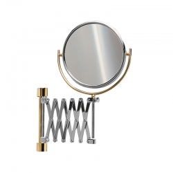 Omega Makyaj / Tıraş Aynaları - 99148/CRO 2X - Ayna,Makaslı,Çift Yönlü,Büyüteçli - Krom/Altın
