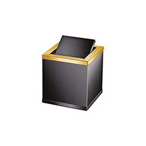 Omega Black - 89702N/O - Black Çöp Kovası, 1, Square, Tezgah Üstü-Siyah/Altın